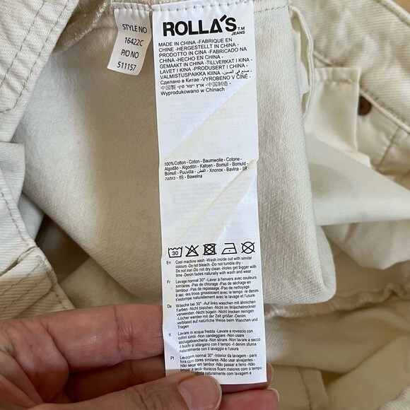 Rolla’s Relaxo Relaxed Fit Raw Hem Jeans in Salt 36 NWT - Picture 12 of 13